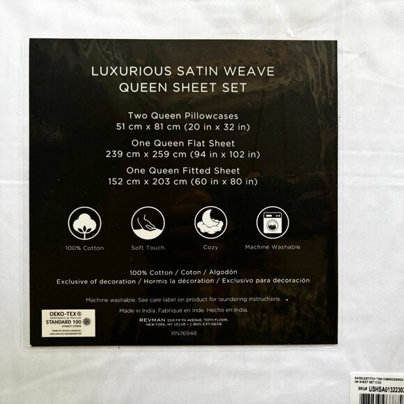 4-pc Vera Wang Satin Weave Queen Size Cotton Sheet Set - 100% cotton - Picture 4 of 5